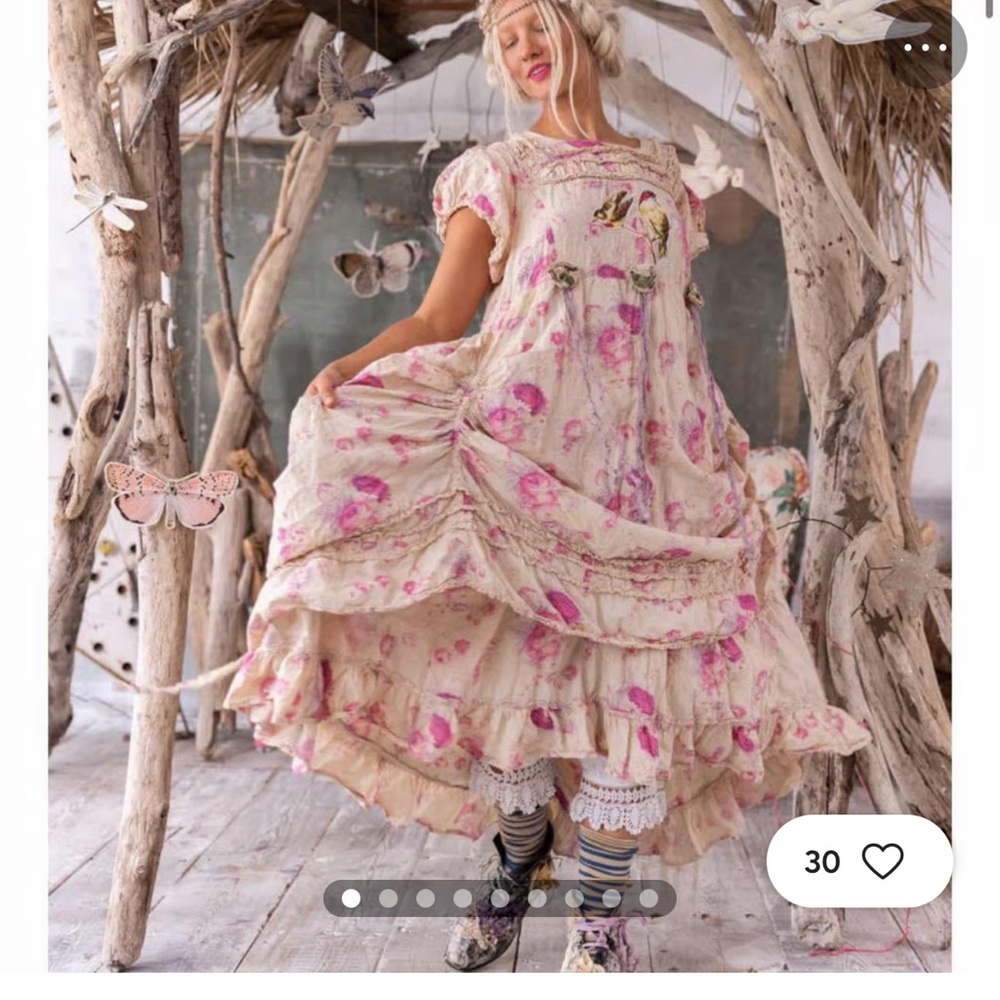 Magnolia Pearl Floral Maxi Dress - Pink and Cream